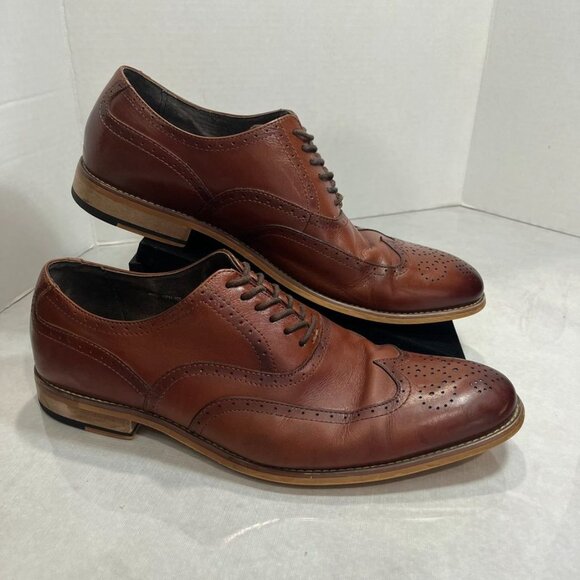 Stacy Adams Wingtip Oxford Dress Shoes Brown Leather Brogue 11M main image 6